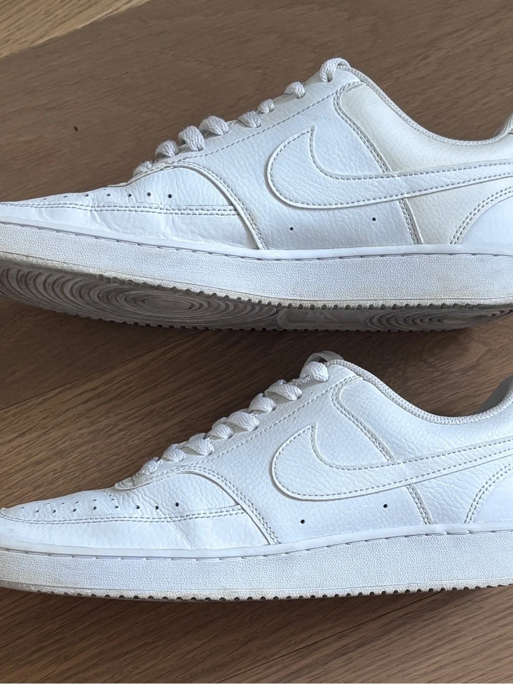 Nike Court Vision Low Triple White - Men's Leather Sneakers